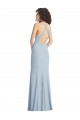 Open Back Halter Neck Stretch Crepe Light Sky Blue Long Prom Dress Canada Shop