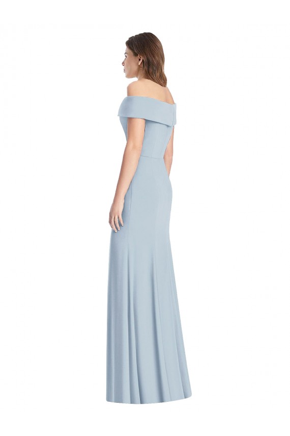 Off the Shoulder Stretch Crepe Light Sky Blue Long Prom Dress Canada Shop