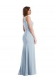 One Shoulder Stretch Crepe Light Sky Blue Long Trumpet Prom Dress Canada Shop