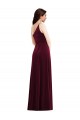 One Shoulder Stretch Velvet Burgundy Long Prom Dress Canada Shop