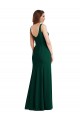 Square Neck Stretch Crepe Midnight Green Long Prom Dress Canada Shop