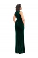 Square Neck Stretch Velvet Dark Green Long Trumpet Prom Dress Canada Shop