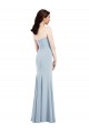 Low Back V-Neck Stretch Crepe Light Sky Blue Long Formal Bridesmaid Gown Canada Shop