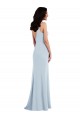 V-Back Spaghetti Straps Stretch Crepe Light Sky Blue Long Prom Dress Canada Shop