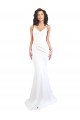 Low Back Spaghetti Straps Stretch Crepe White Long Sexy Prom Dress Canada Shop