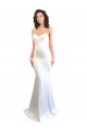 Low Back Sweetheart Stretch Crepe White Long Prom Dress Canada Shop